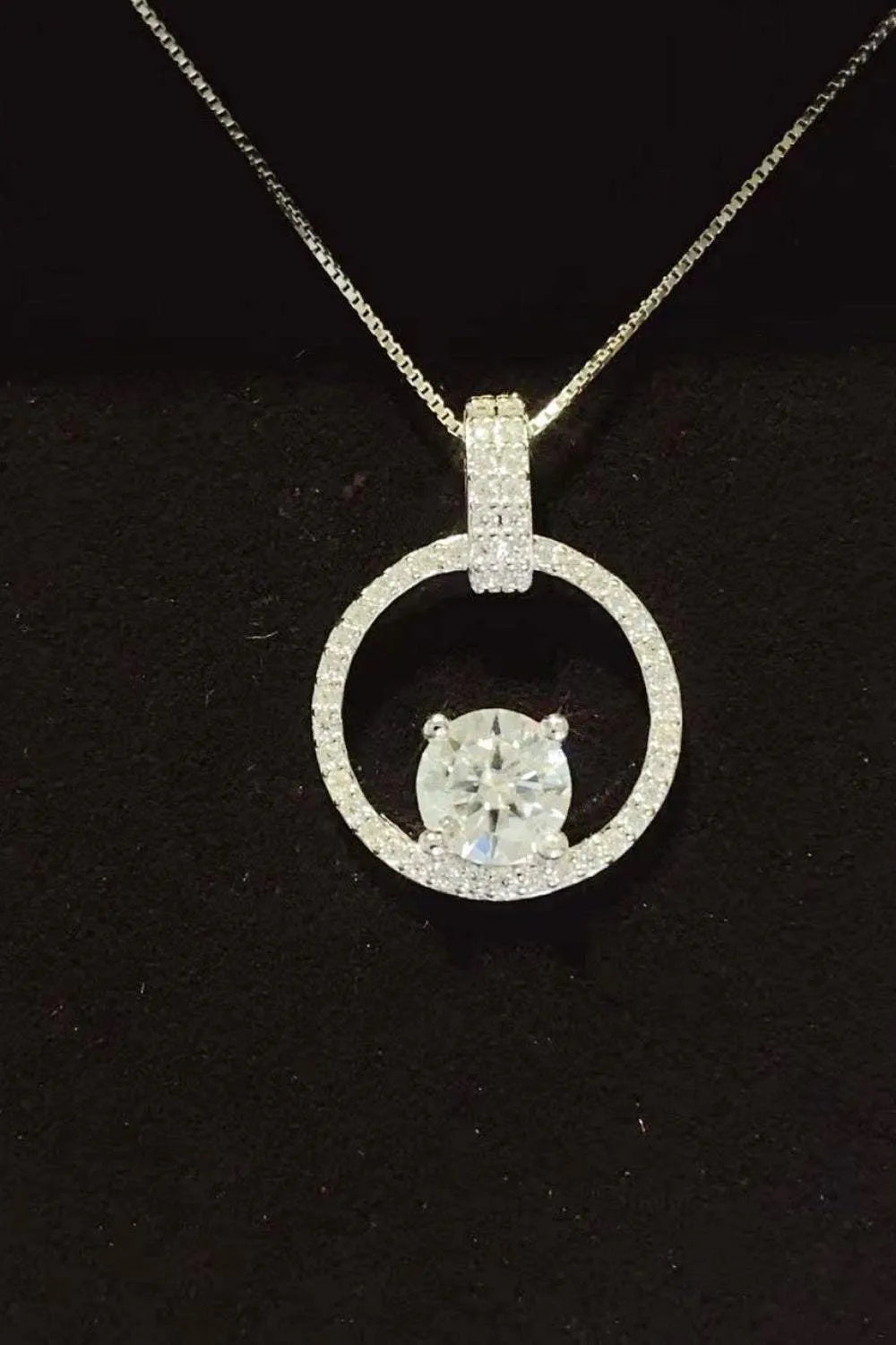 1 Carat Moissanite 925 Sterling Silver Necklace Moissanite - Tophatter Daily Deals
